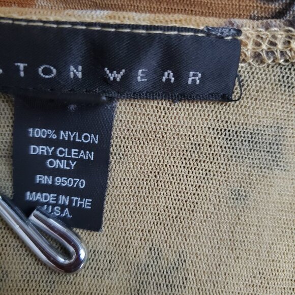 Weston Wear Top Medium Tan Floral Boho Y2K Fairy Retro 70s - Picture 12 of 12